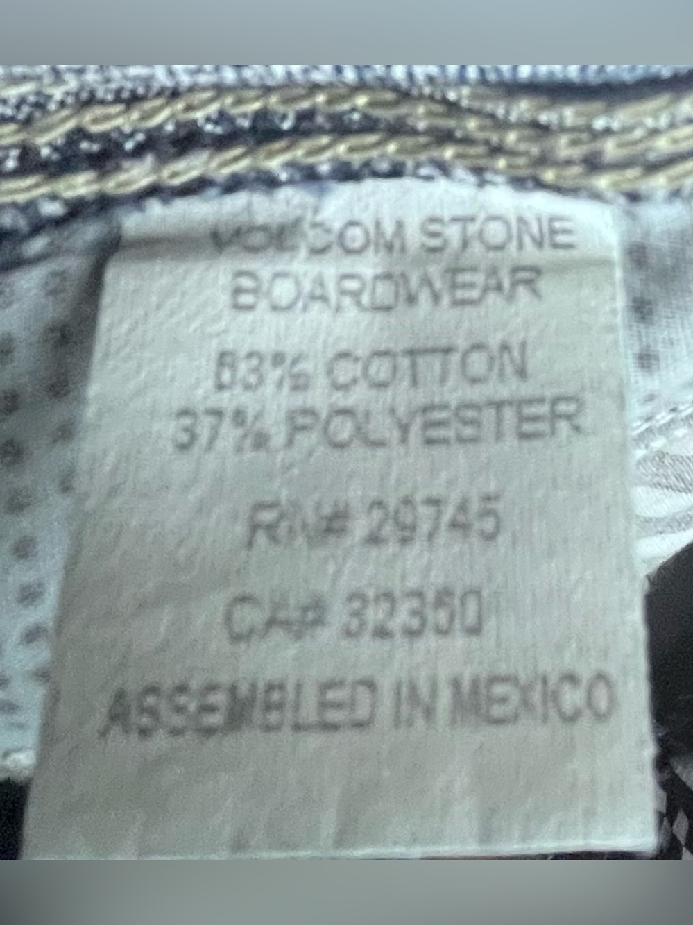 Volcom Stone blue Denim Jeans Relaxed Straight Leg Junior Size 9 Y2K Skater NEW - Picture 9 of 10